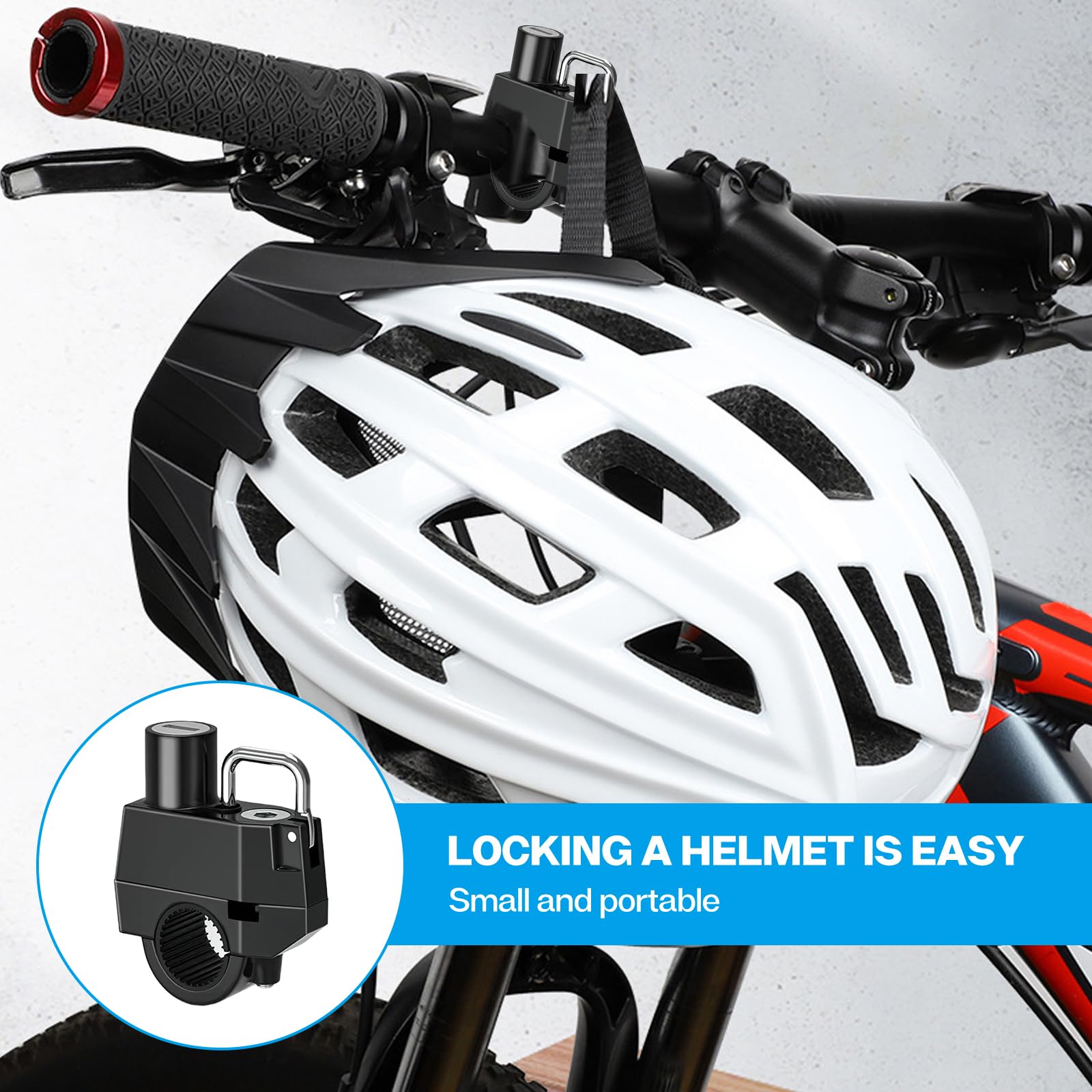 Candado para Casco de Moto: YIDM 2 Pcs Bloqueo de Casco, Universal Candado Casco Moto con 2 Llaves, Candado para Casco de Moto, Cerradura Casco para Tubo de Manillar de 22-28 mm (Negro)