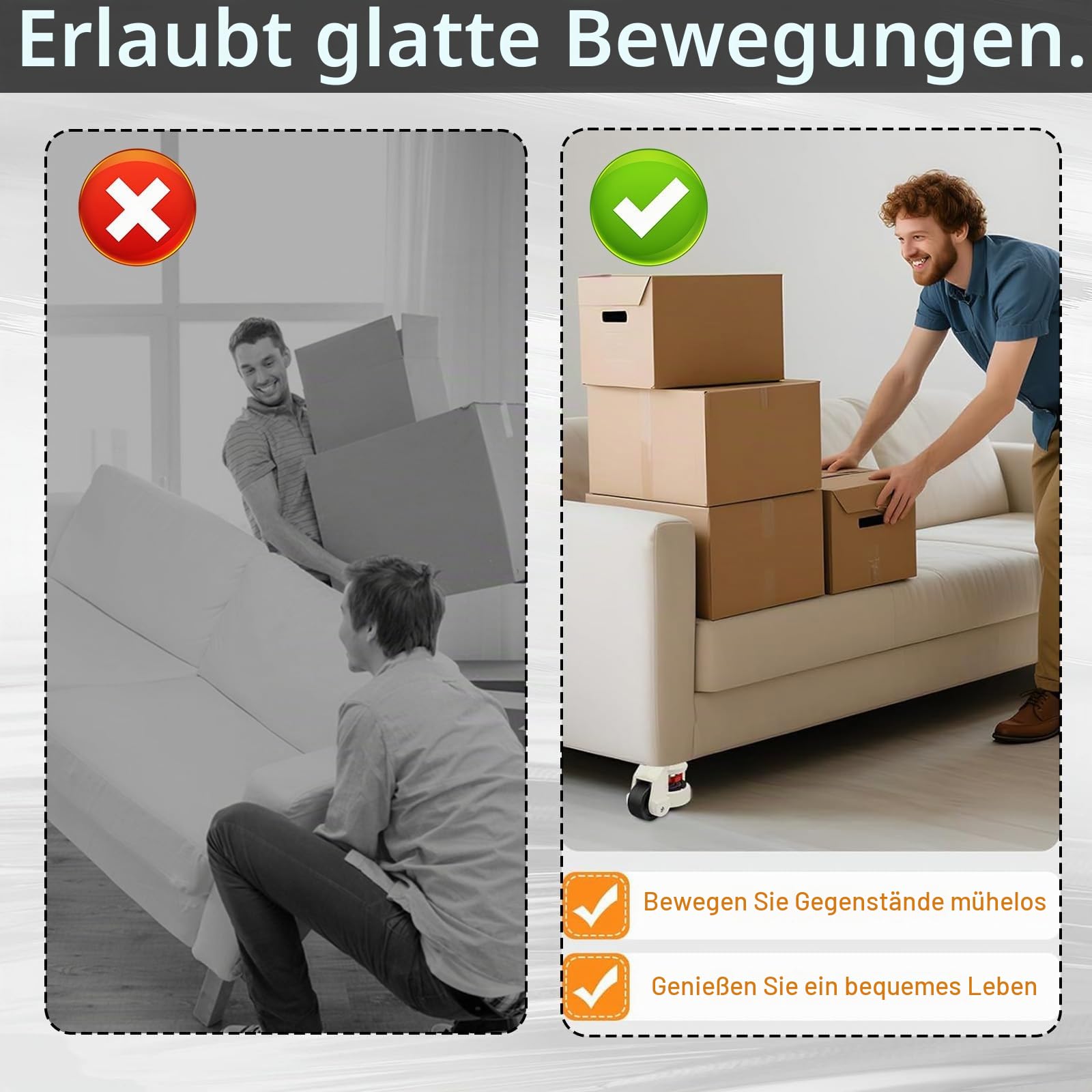 4er Set Schwerlastrollen, Rollen für Möbel Schwerlast Gesamtkapazität 2000KG Transportrollen M12 x 30 mm Versenkbare Möbelrollen 360 Grad Lenkrollen für Werkbänke Möbel Schwerlast