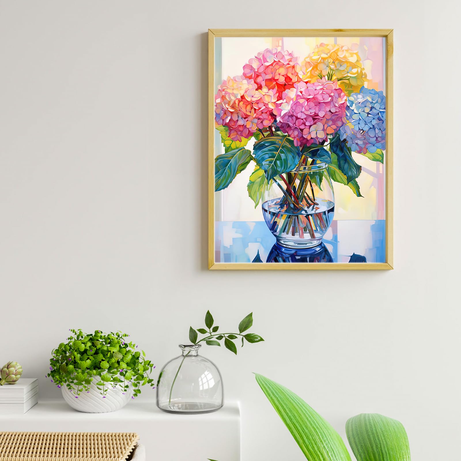 gelrovaled Dipingi con i Numeri per Adulti, Kit di Pittura acrilica Adulti Principianti Facile su Tela, Decora la casa Regalo,con Vernici e pennelli, 30 x 40CM, Con cornice (Flower 02)