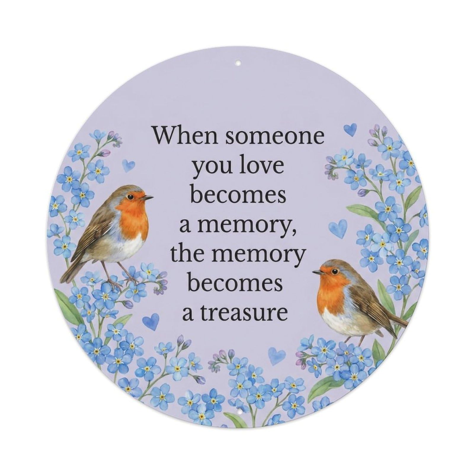European Robin Garden Sign Heaven Love Memory Metal Tin Sign