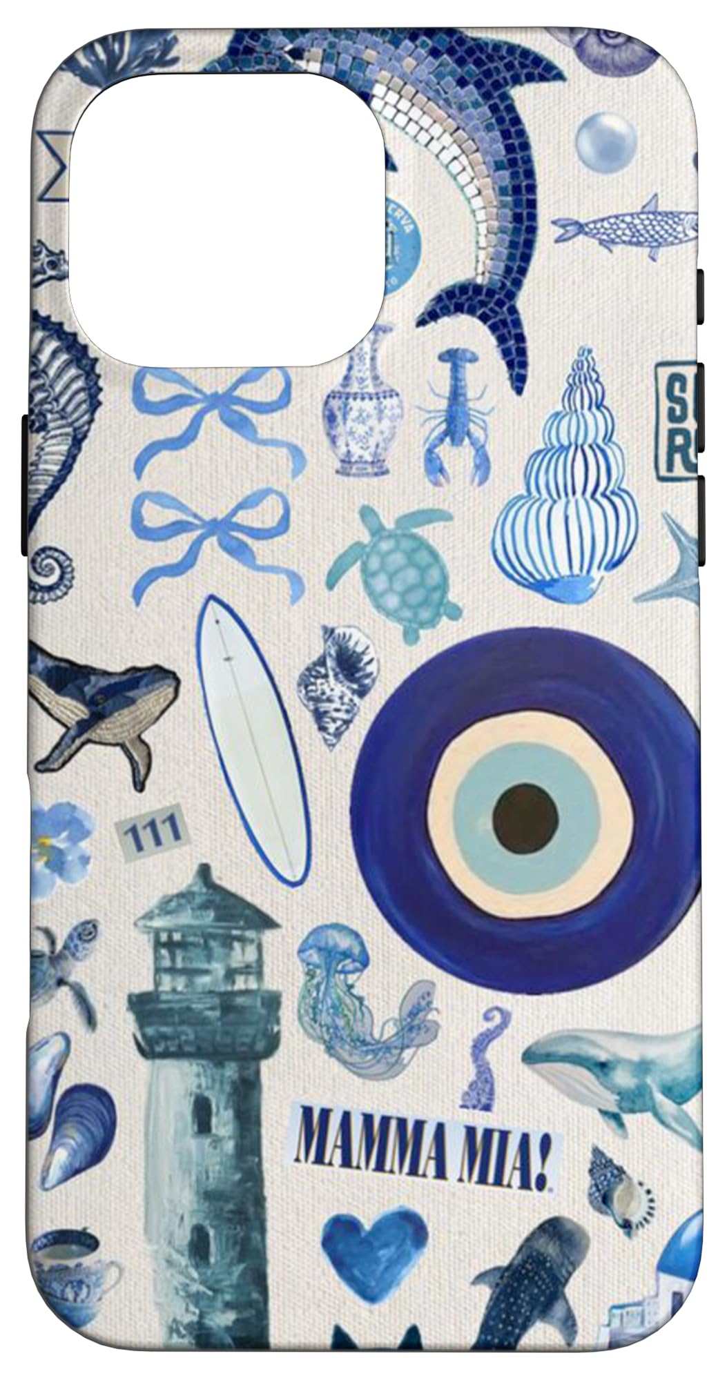 European Summer And Evil Eyes Case for iPhone 16 Pro Max