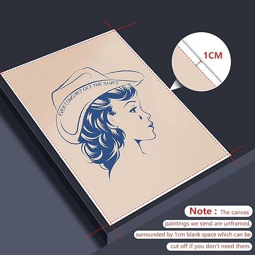 Miniatura 3 de Lienzo decorativo para pared con texto en inglés Even Cowgirls Get The Blues, pósteres retro de vaquera occidental, bonita decoración de pared de