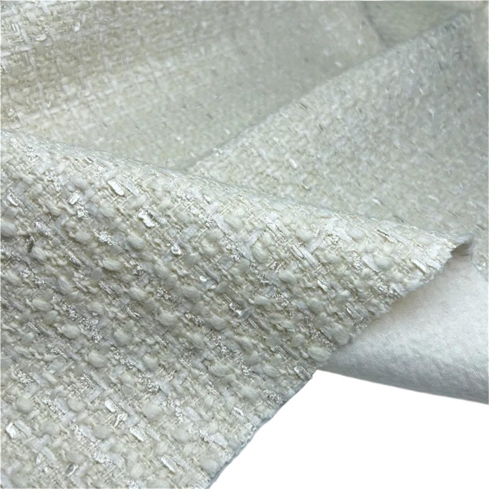 Tissu Tweed for Manteaux Robes Blanc 100cm