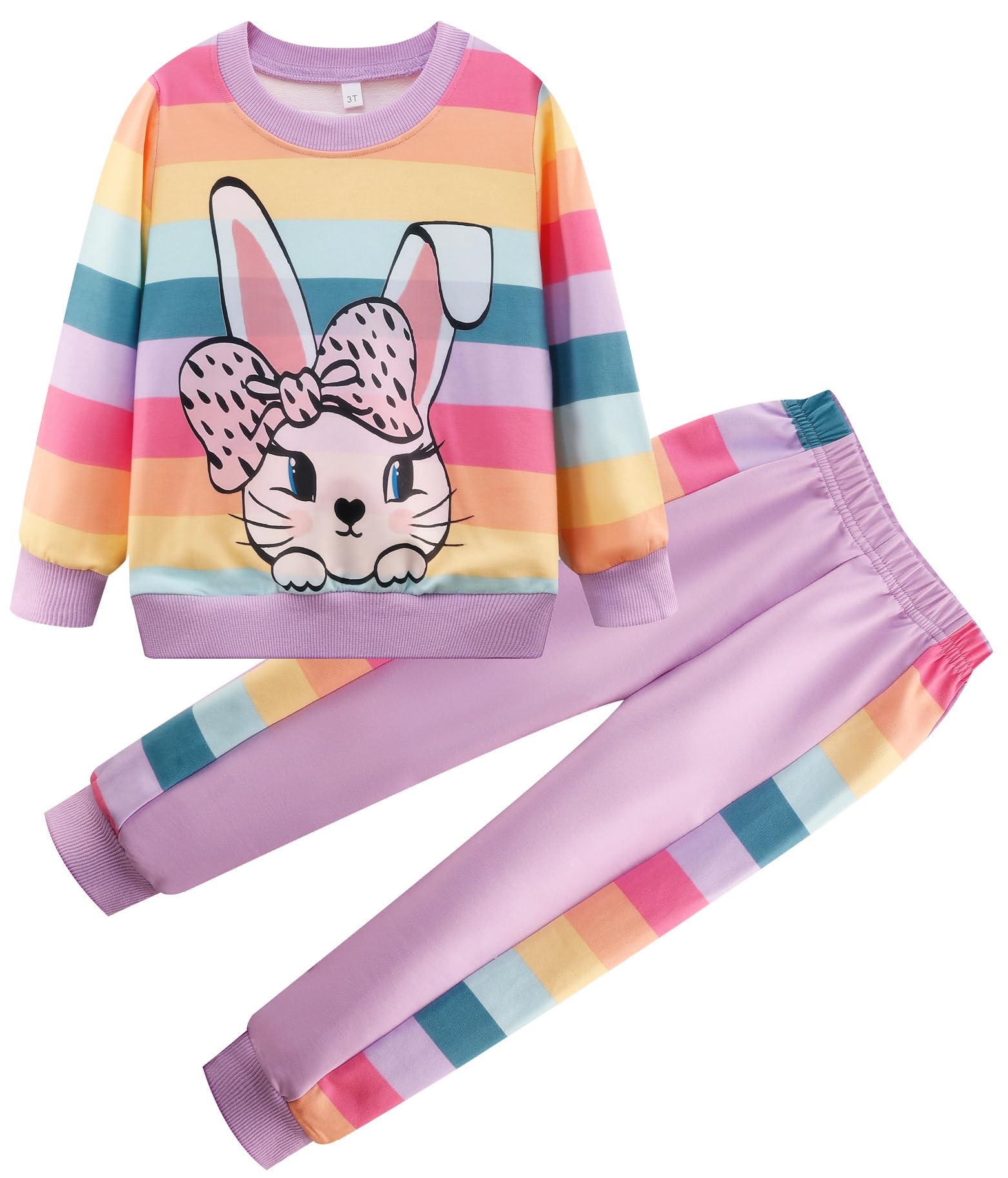 Little Girls 2 Piece Outfits Ruffle Sleeve Unicorn Sweatshirts Top and Leggings Set School Outfits Kids Clothing Set