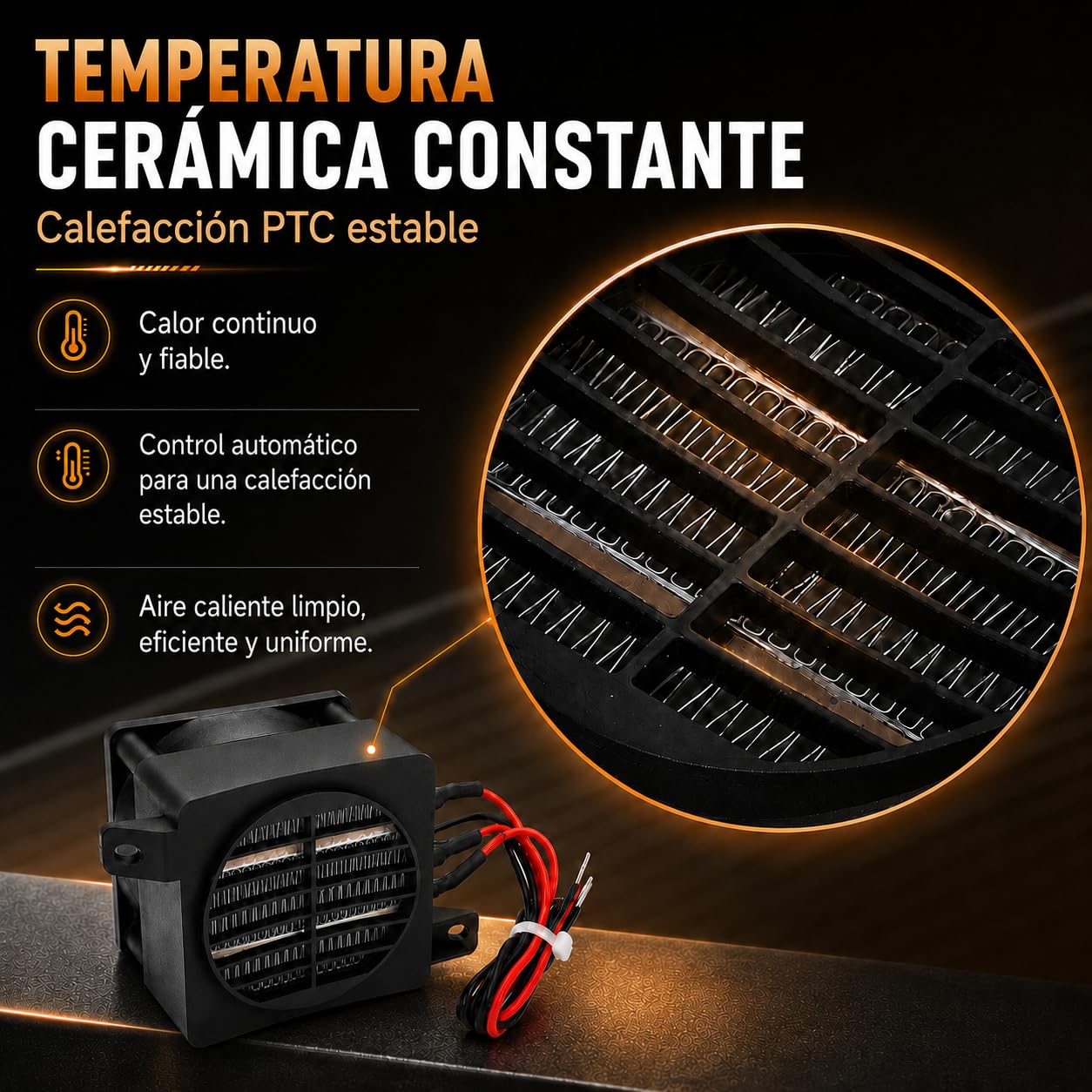 Calentador PTC 220 V 300 W, Mini Calentador De Aire de Ventilador de Coche, Módulo de Elemento de Calentamiento Cerámico de Temperatura Constante, para Aire Acondicionado, Humidificador, Ventiladores