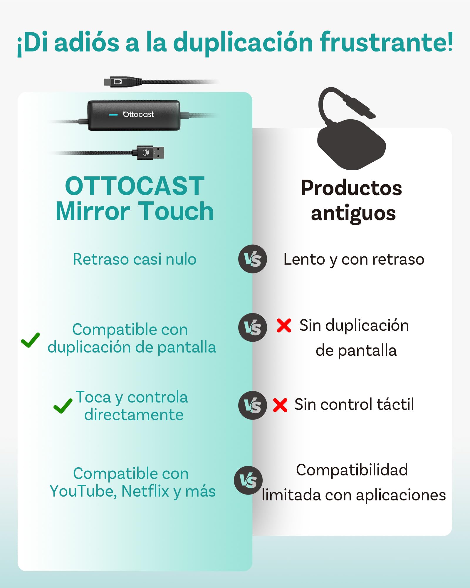 Amazon.com: OTTOCAST Mirror Touch Wireless CarPlay Adapter