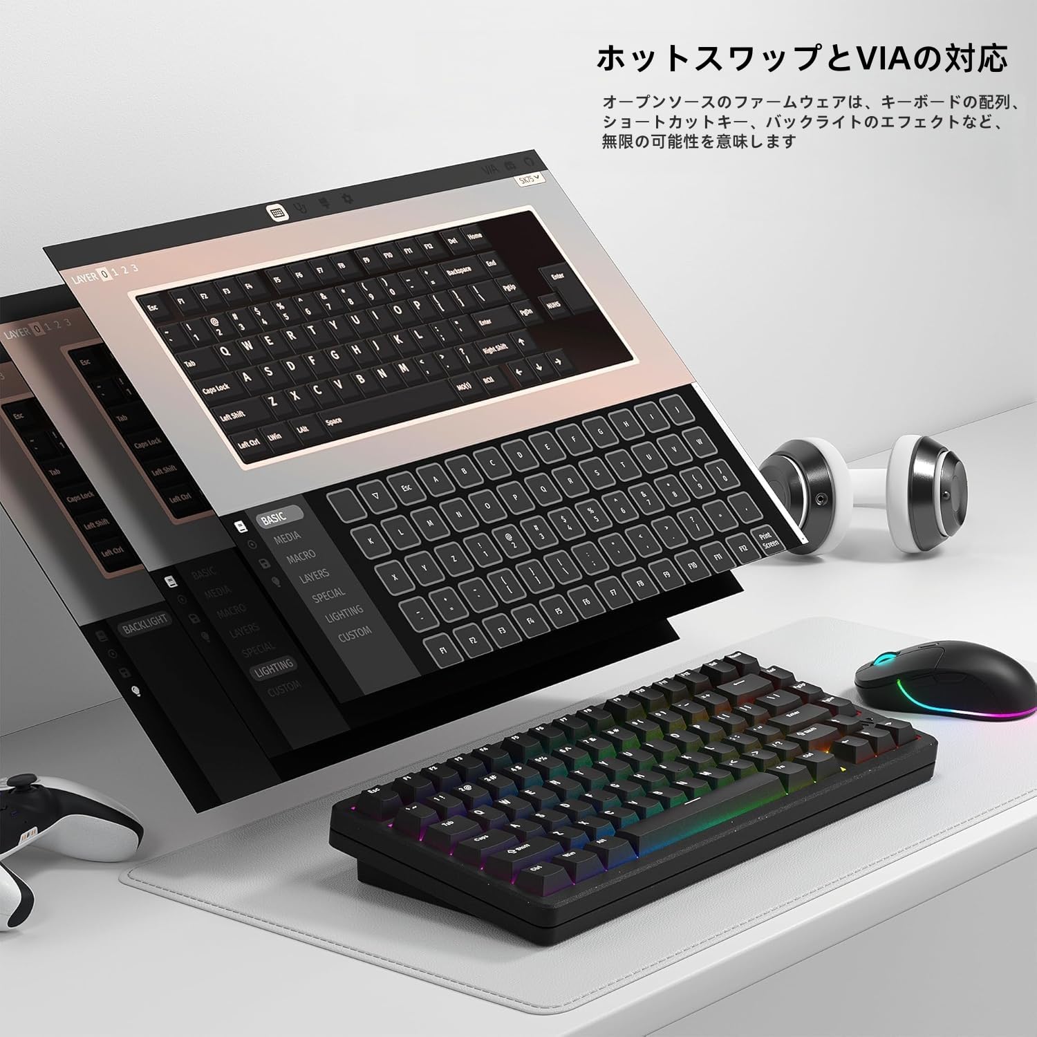 Amazon | Womier SK75 ゲーミングキーボード アルミ合金 75%無線機械