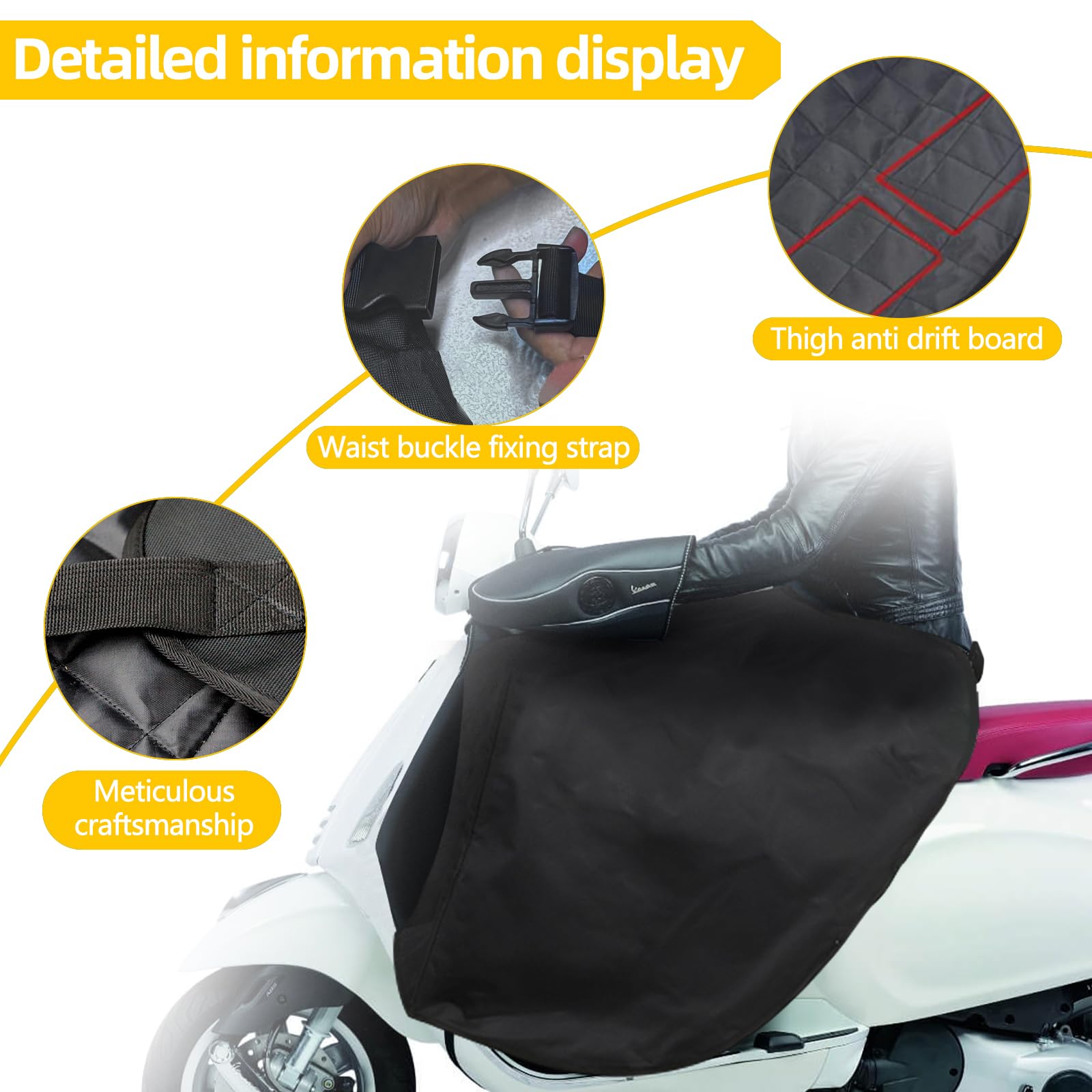 WingFly Coprigambe Scooter Universale – Coperta Antivento E Antipioggia, Modello Indossabile Con 3 Strati, Caldo E Traspirante, Per Moto E Monopattino