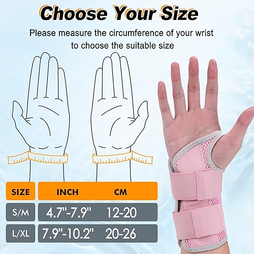 Miniatura 7 de Ztl Muñequera para túnel carpiano para hombres y mujeres, alivio del dolor, soporte nocturno mejorado y transpirable con correas ajustables, soporte
