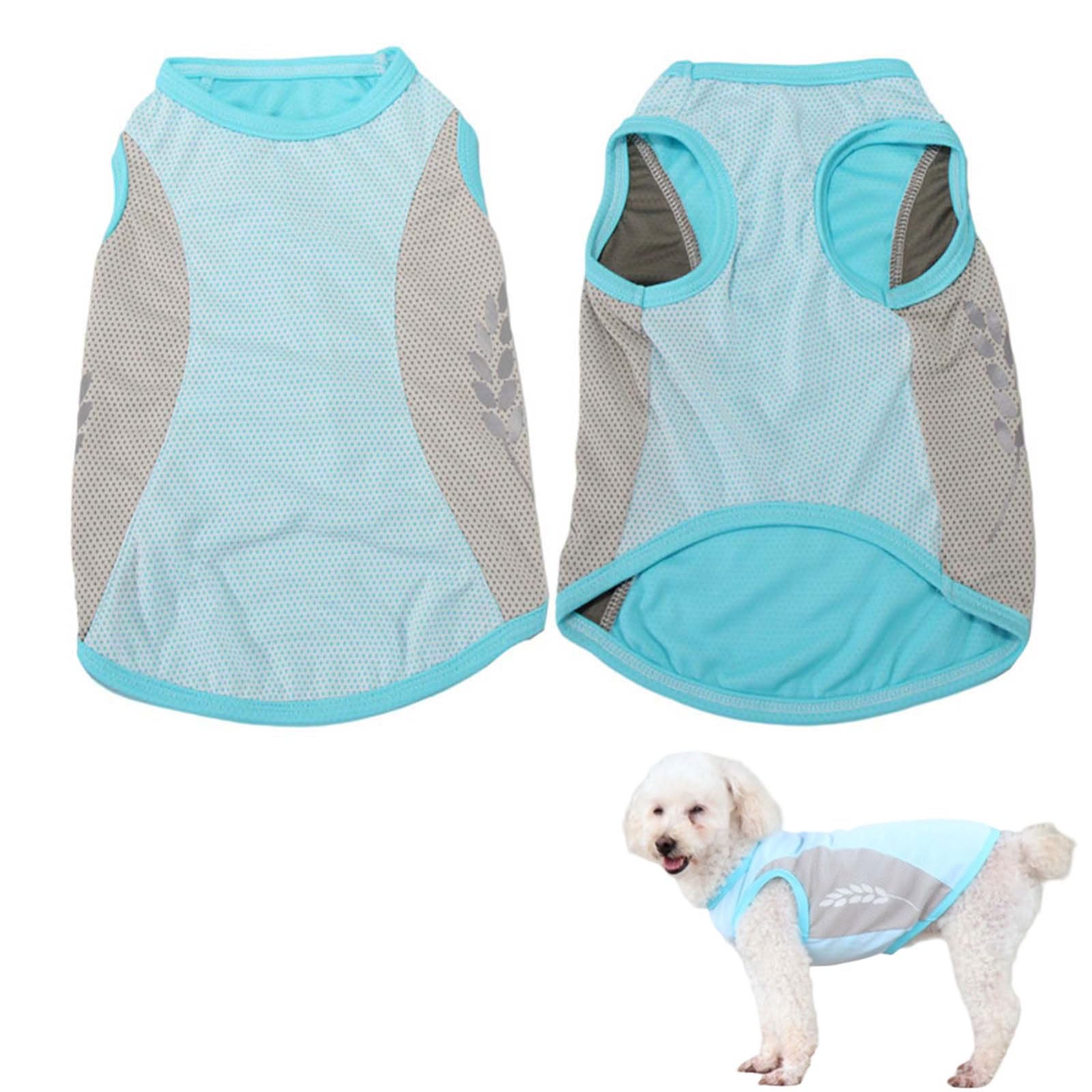 Dog Cooling Vest, 1PC Breathable Mesh Dog Cooling Jacket Coat with Reflective Strip, Elastic Sun-proof Ice T-Shirt for Small Medium Large Dogs Outdoor Hiking Training