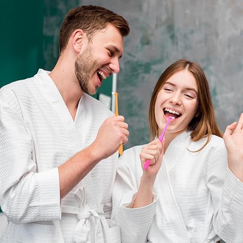 Miniatura 2 de Ouligay 4 cepillos de dientes con mechón, cepillo de dientes de un solo copetudo, cepillo de dientes delgado interespacial, cepillo de dientes suave