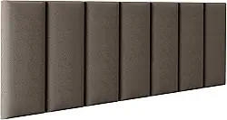 Cabeceira Cama Box Casal Kit C/ 7un Modulos Estofados Adesivo (Marrom)