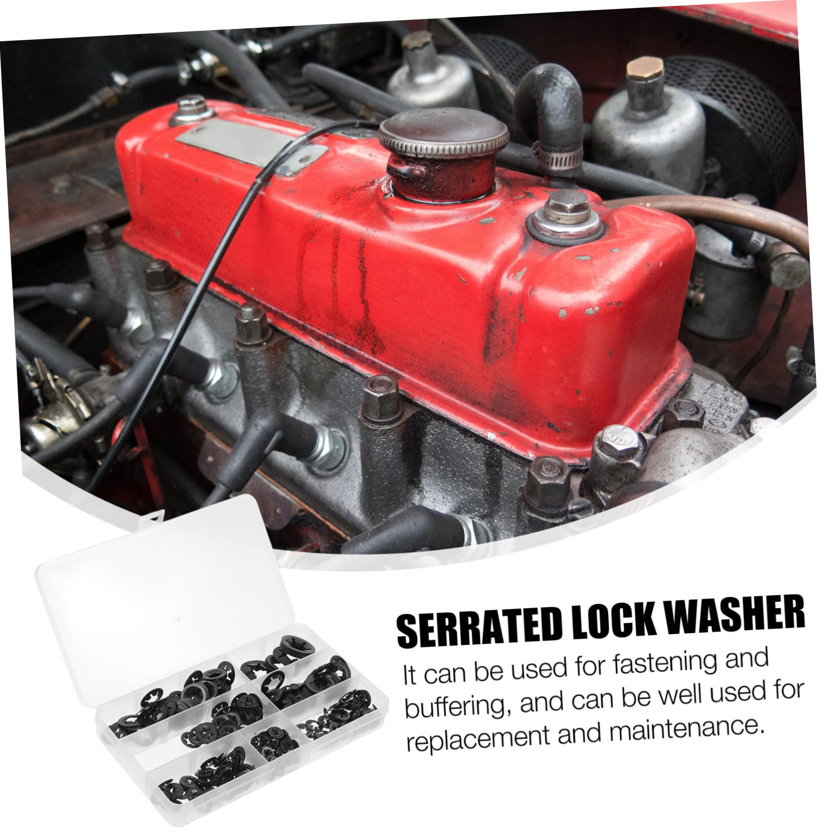 MUCKLILY Clips Kit Tooth Washers Internal Tooth Push Lock Washers Stainless Steel Random Color