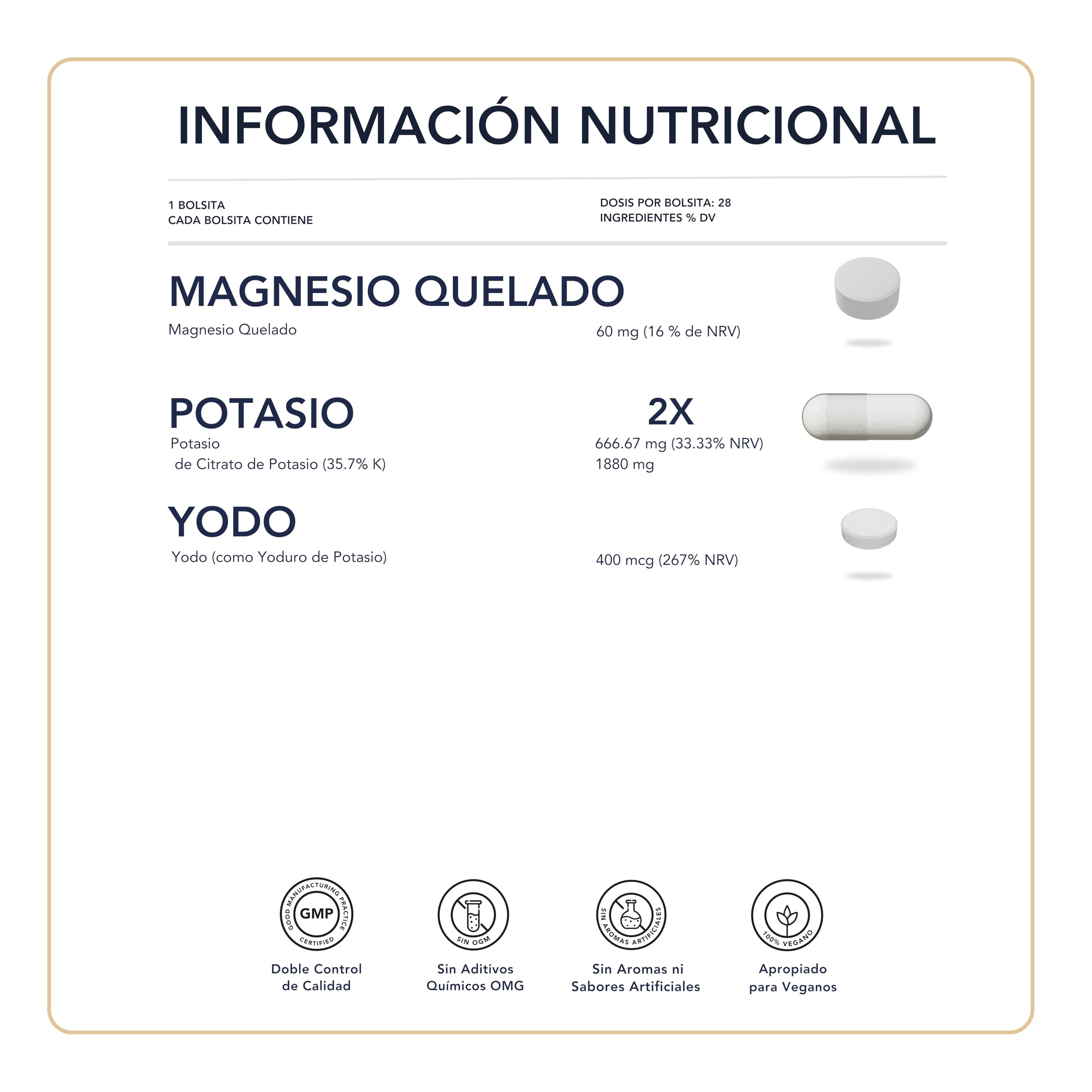 Potasio Magnesio y Yodo – Energía, equilibrio y fortaleza | 28 Dosis Diarias