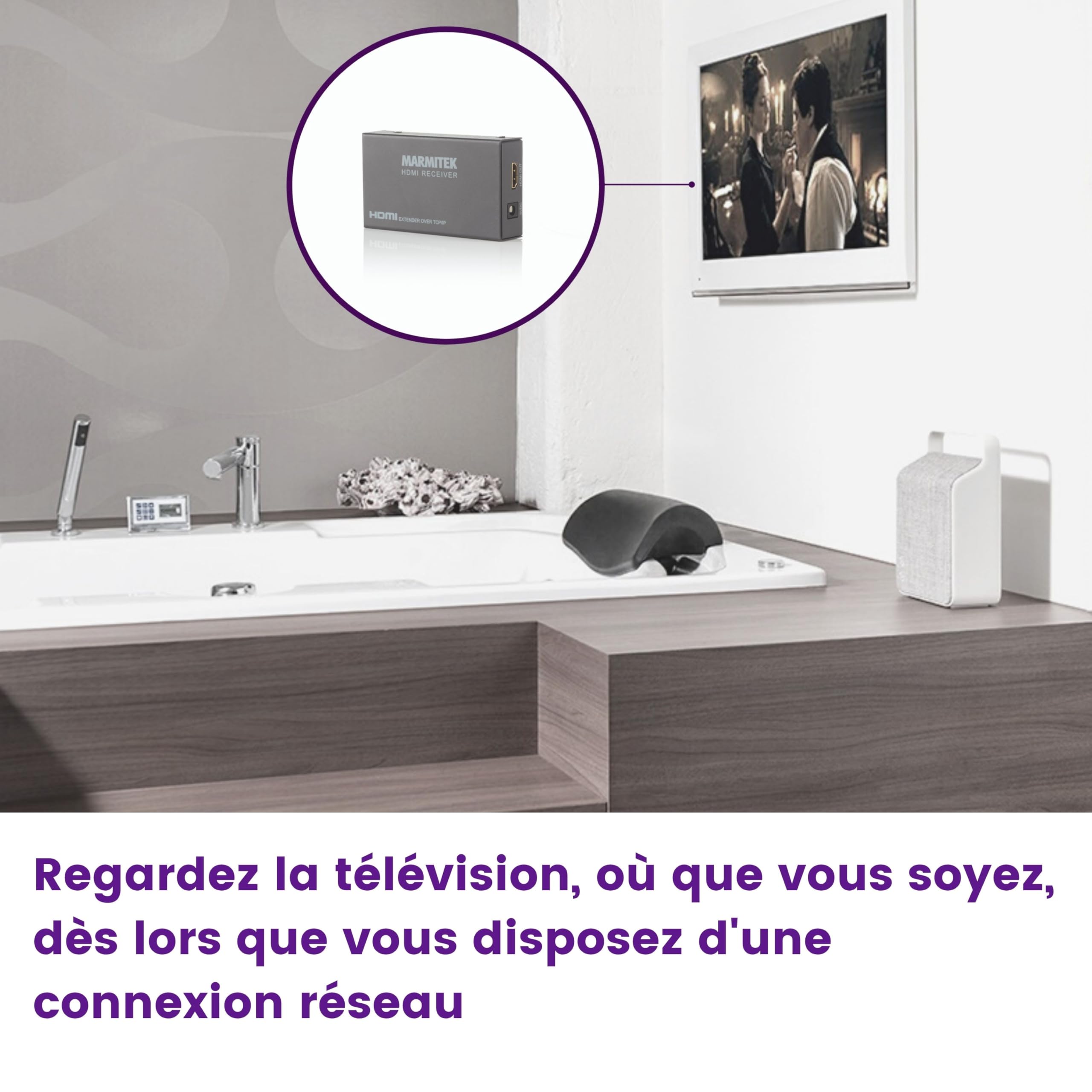 Marmitek MegaView 90 - Extender HDMI over Ethernet 120 m réseau LAN | Prolongateur HDMI CAT5e/CAT6 Full HD 1080p, 1 émetteur vers plusieurs TV, routeur, switch, LAN existant et EDID