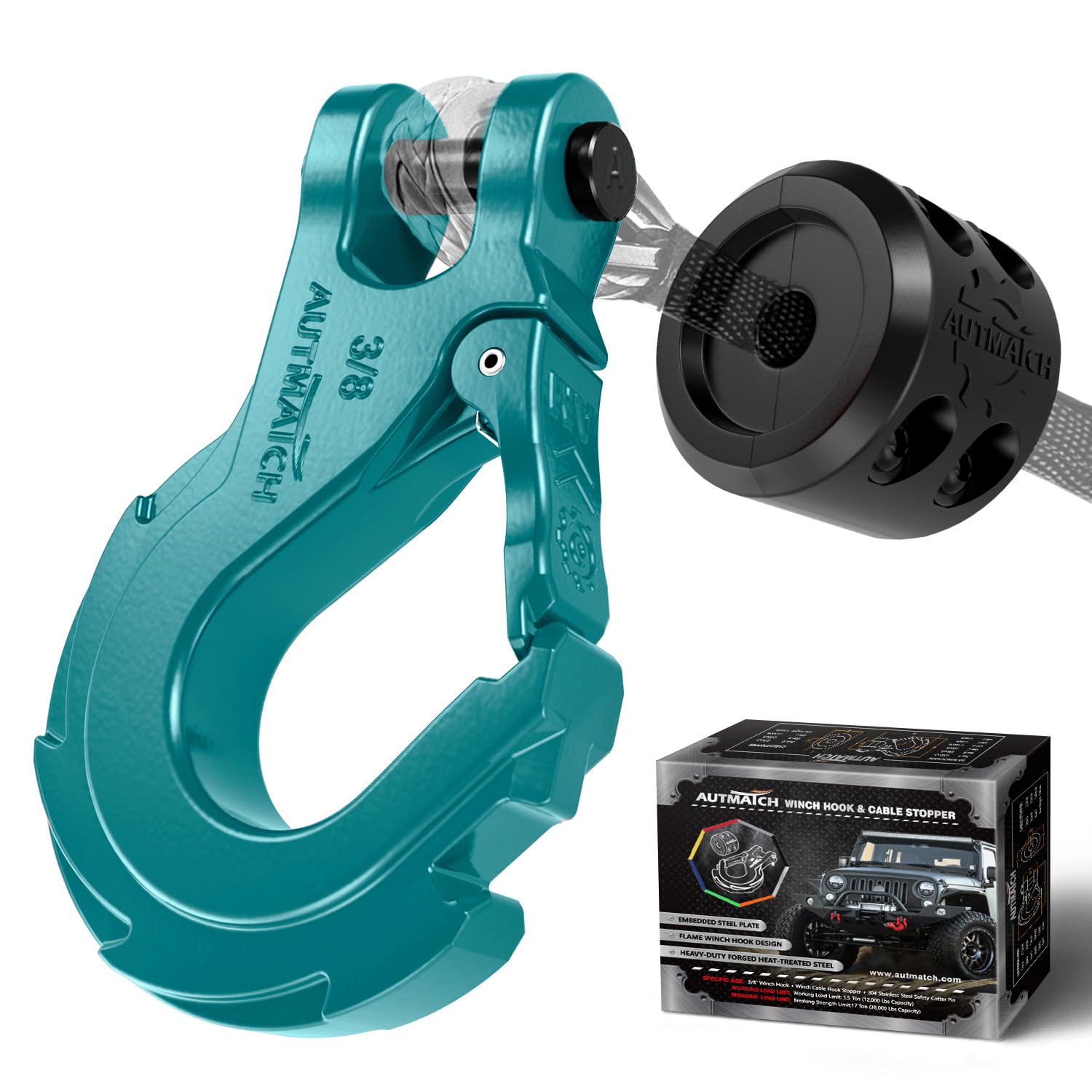 Gancio A J Da 38 Cm G70 Per Traino: Confezione Da 2 Pezzi Resistenti Per Rimorchi E Asse, Forcellino Posteriore Da 5400 Libbre - Mytee Products - 6