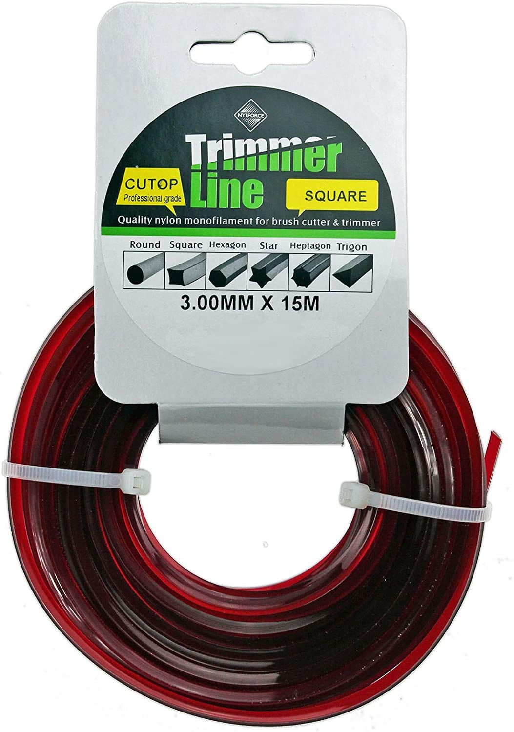 Spares2go Black Square 3.0Mm Diameter 15M Strimmer Trimmer Brush Cutter Pro Cord Line