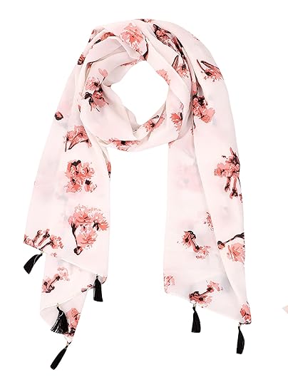 ICW Womens Printed Tassels Scarf Stoles Shawl For Girls(AAA Quality) Soft Georgette