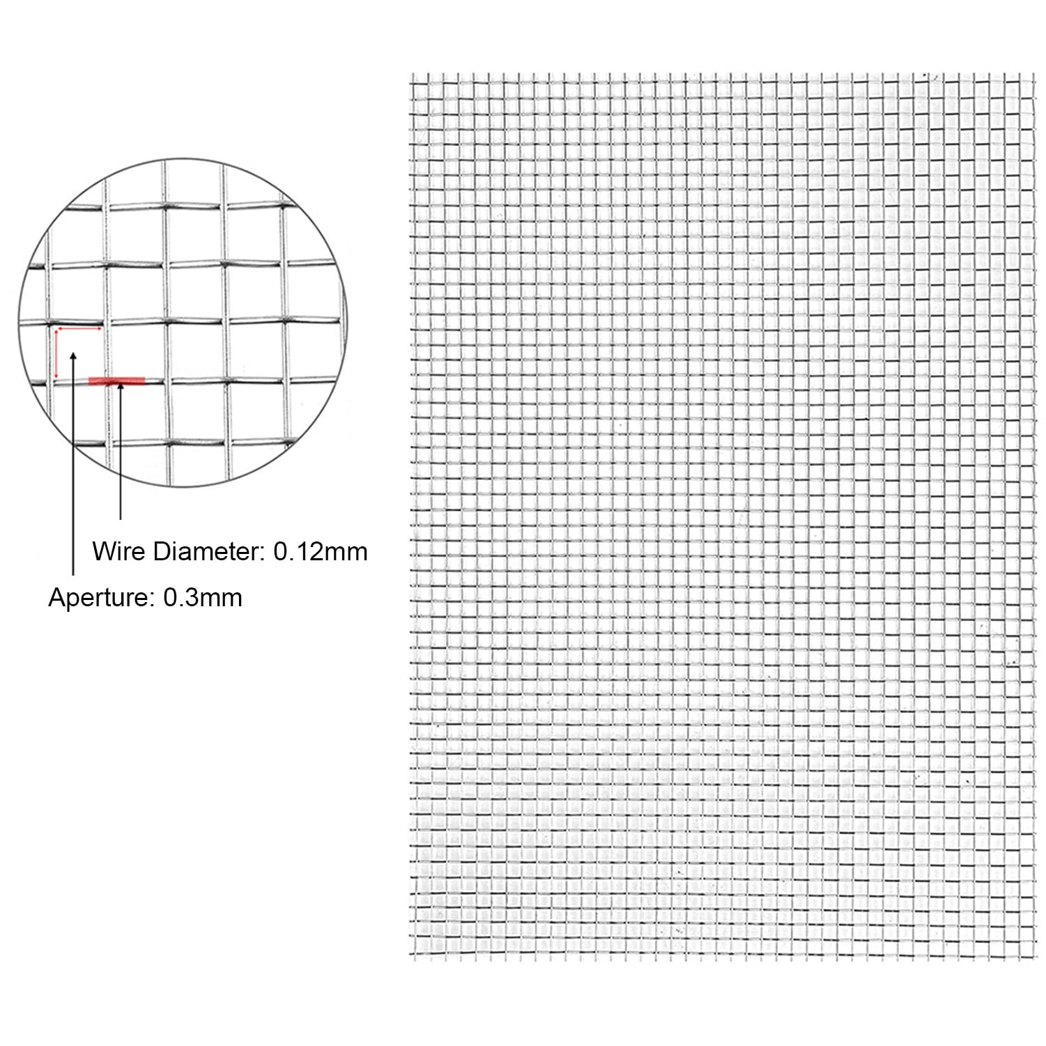Feuille de maille tissée en acier inoxydable 304 60 mailles pour filtres d'armoires de ventilation – Solution de cuisine et de jardin