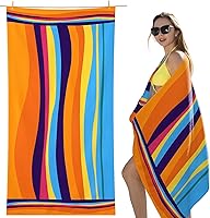 Vista 13 de cabanana Toalla de playa sin arena – Toalla de playa grande de gran tamaño a prueba de arena 70x35, toalla de piscina de microfibra grande de secado