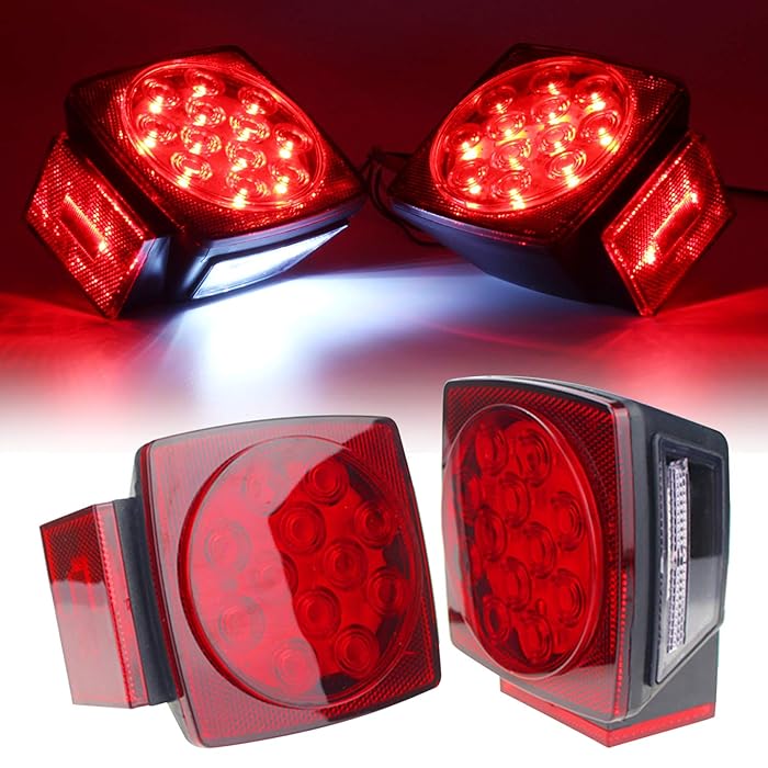 Buy WoneNice Square Submersible Left Right Trailer Lights Stop Turn