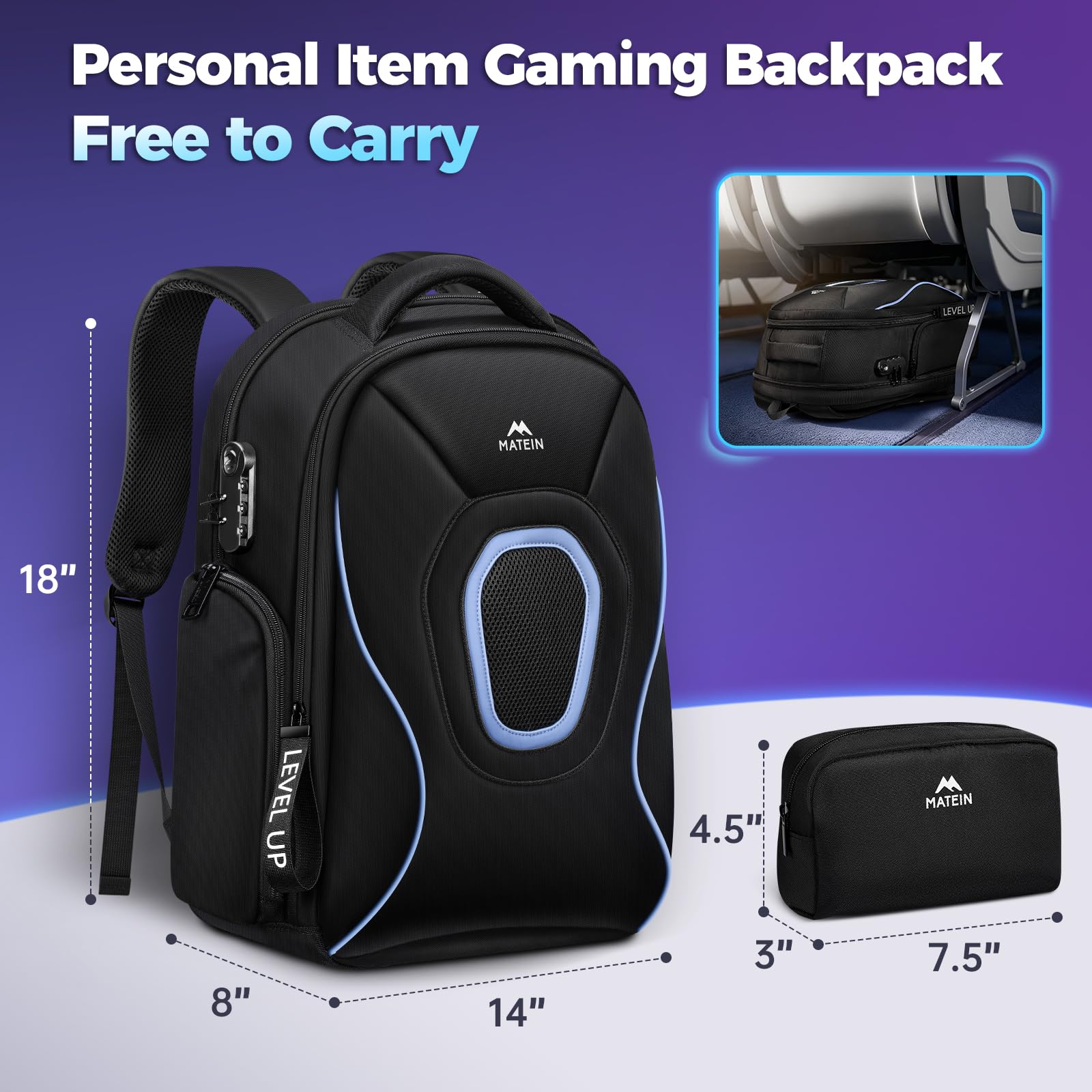 Amazon.com: MATEIN 17.3 Inch Gaming Laptop Backpack for Men, TSA Friendly Travel Laptop Backpack with Organizer Pouch, Rain Cover, Padded Laptop Protection, Anti Theft Pocket, Carry On Gaming Bag : Electronics Amazon.com: MATEIN 17.3 Inch Gaming Laptop Backpack for Men, TSA Friendly Travel Laptop Backpack with Organizer Pouch, Rain Cover, Padded Laptop Protection, Anti Theft Pocket, Carry On Gaming Bag : Electronics