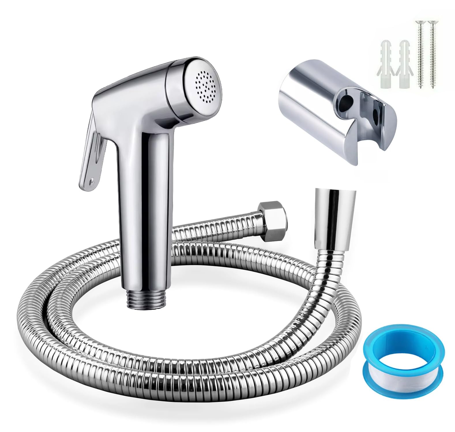 BATH GURU BG2404 ABS Health Faucet Set for Bathroom, Handheld Bidet Sprayer for Toilet Seat, with 1.2 Metre Heavy Stainless Steel Shower Tube, Wall Hook, Chrome Plated (B0D7W82WPW) Amazon Price History, Amazon Price Tracker