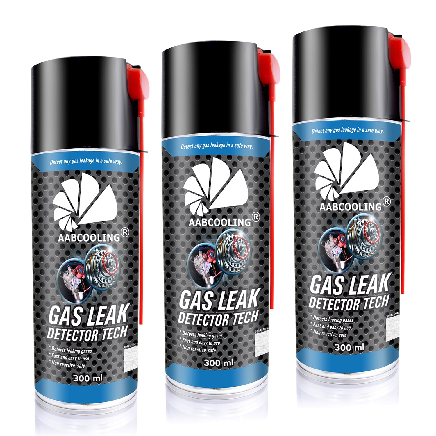 3X AABCOOLING Détecteur de Fuite de Gaz 300ml - Spray Moussant pour Air Comprimé et Gaz - Maintenance Réseaux Pneumatiques, Raccords Rapides et Vérins - Réduit Les Pertes de Pression et d'Énergie