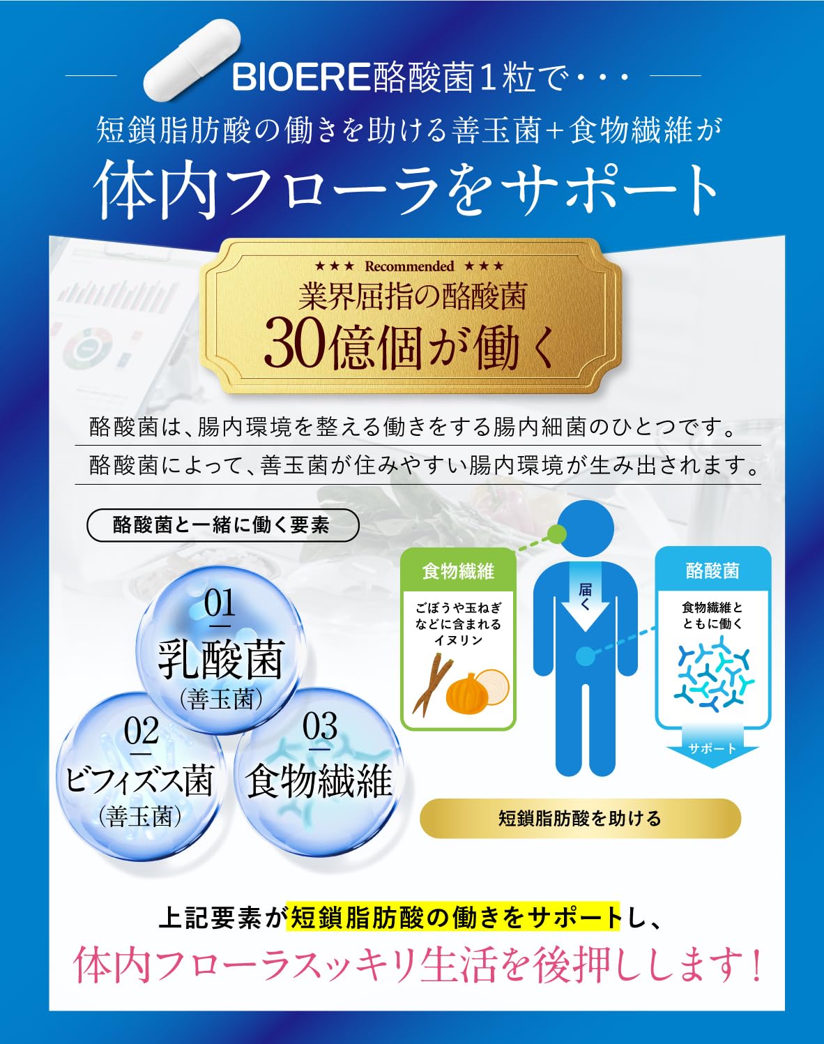 Amazon.co.jp: 【生きてる菌活 酪酸菌 30億個】BIOERE 酪酸菌サプリ 30
