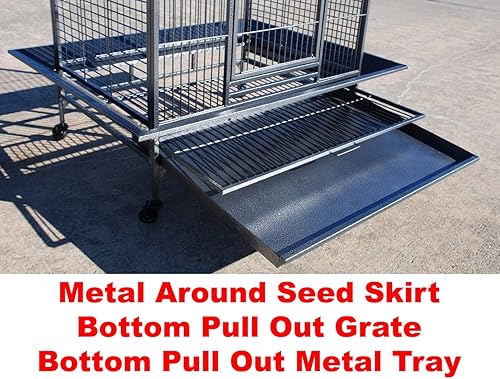 Miniatura 7 de 4 tamaños, XL 32 pulgadas de largo x 23 pulgadas de ancho x 66 pulgadas de alto, castillo PlayTop loro pájaro jaula sobre ruedas para guacamayos de