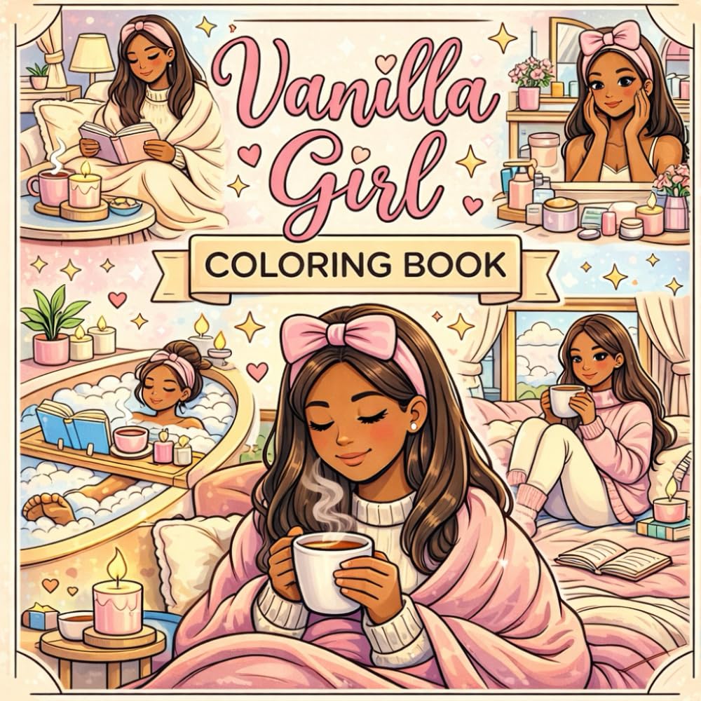 Vanilla Girl Coloring Book: Cozy Days and Calm Aesthetic Vibes