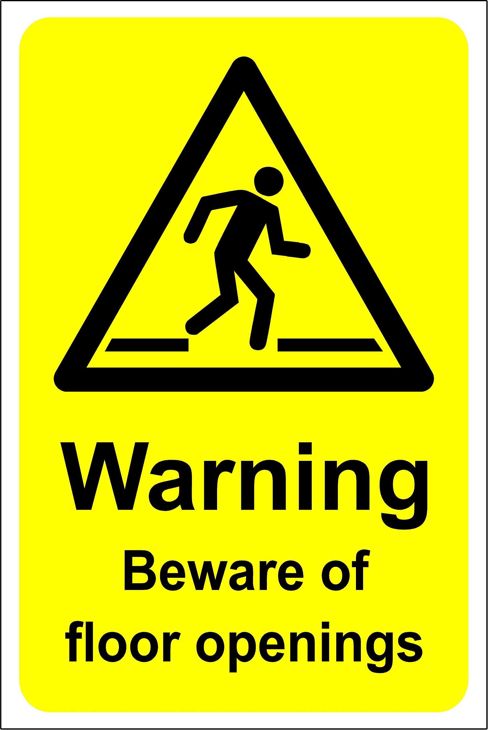 Kpcm Display Ltd Warning Beware Of Floor Opening Safety Sign - Self Adhesive Sticker 300Mm X 200Mm