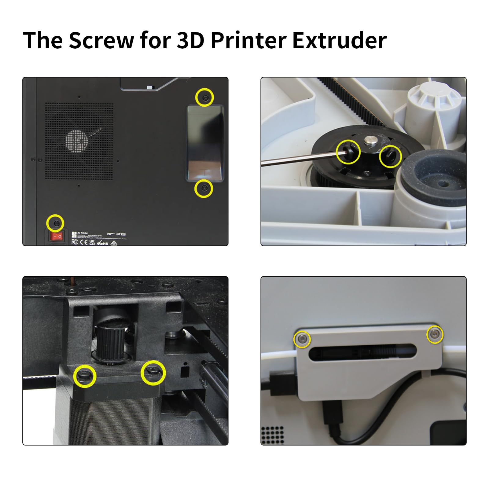 BCZAMD Zestaw akcesoriów do drukarek 3D, zestaw śrub do X1/X1C/X1E/P1P/P1S/AMS: precyzyjny druk do mocowania części wytłaczarki 3D