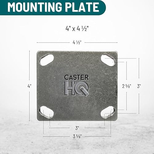 Miniatura 2 de Juego de ruedas resistentes de 6 x 2 con poliuretano rojo sobre ruedas de acero, capacidad de 1,200 libras por rueda, tamaño de 6 pulgadas (paquete