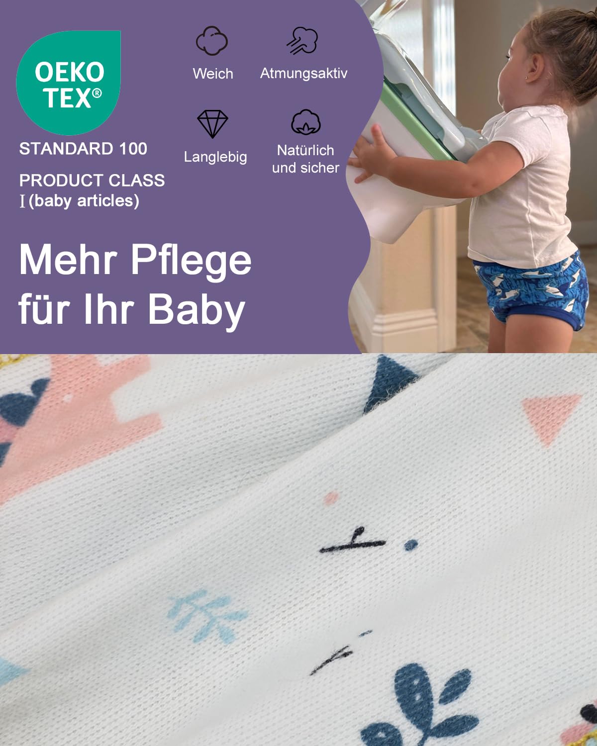 FLYISH DIRECT Töpfchen Trainingshose, Kinder Töpfchentraining Unterwäsche für Jungen und Mädchen, Bequem und Atmungsaktiv - 3