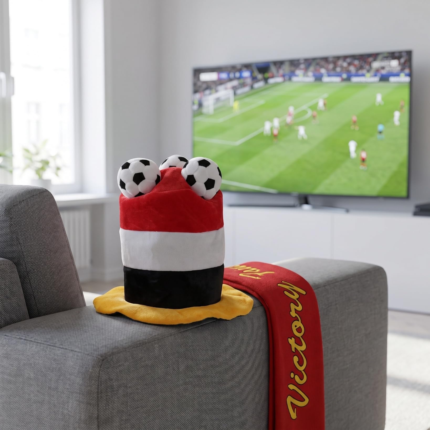 BESPORTBLE Sombrero decorativo para fiestas de fútbol, sombrero de carnaval, para adultos y adolescentes, como accesorio para fotos para juegos de fútbol, festivales, fiestas de cumpleaños, unisex