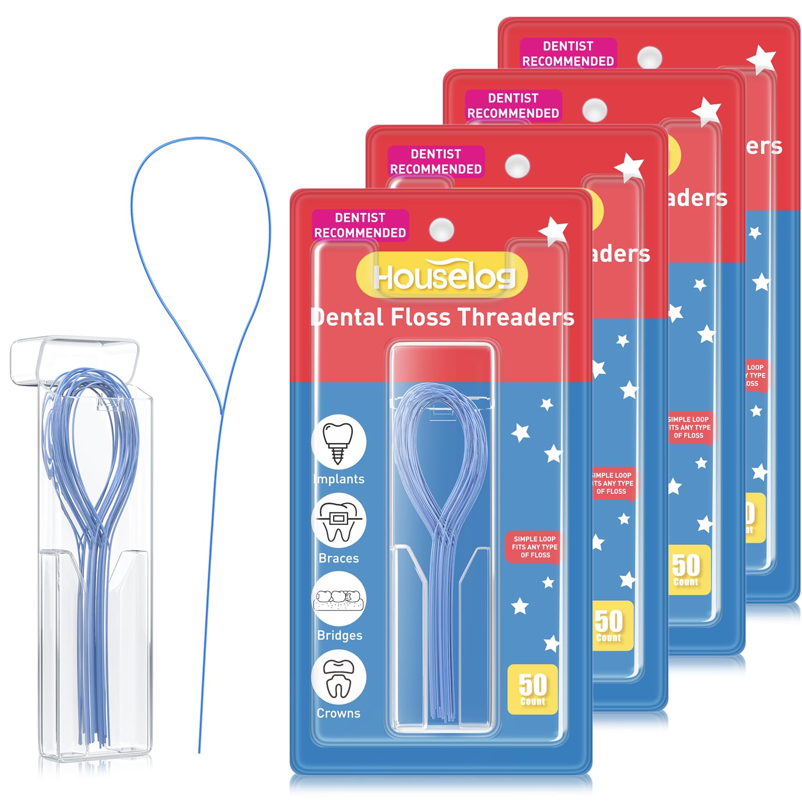 Amazon.com : Houselog Floss Threaders, Deep Clean Floss for Braces ...