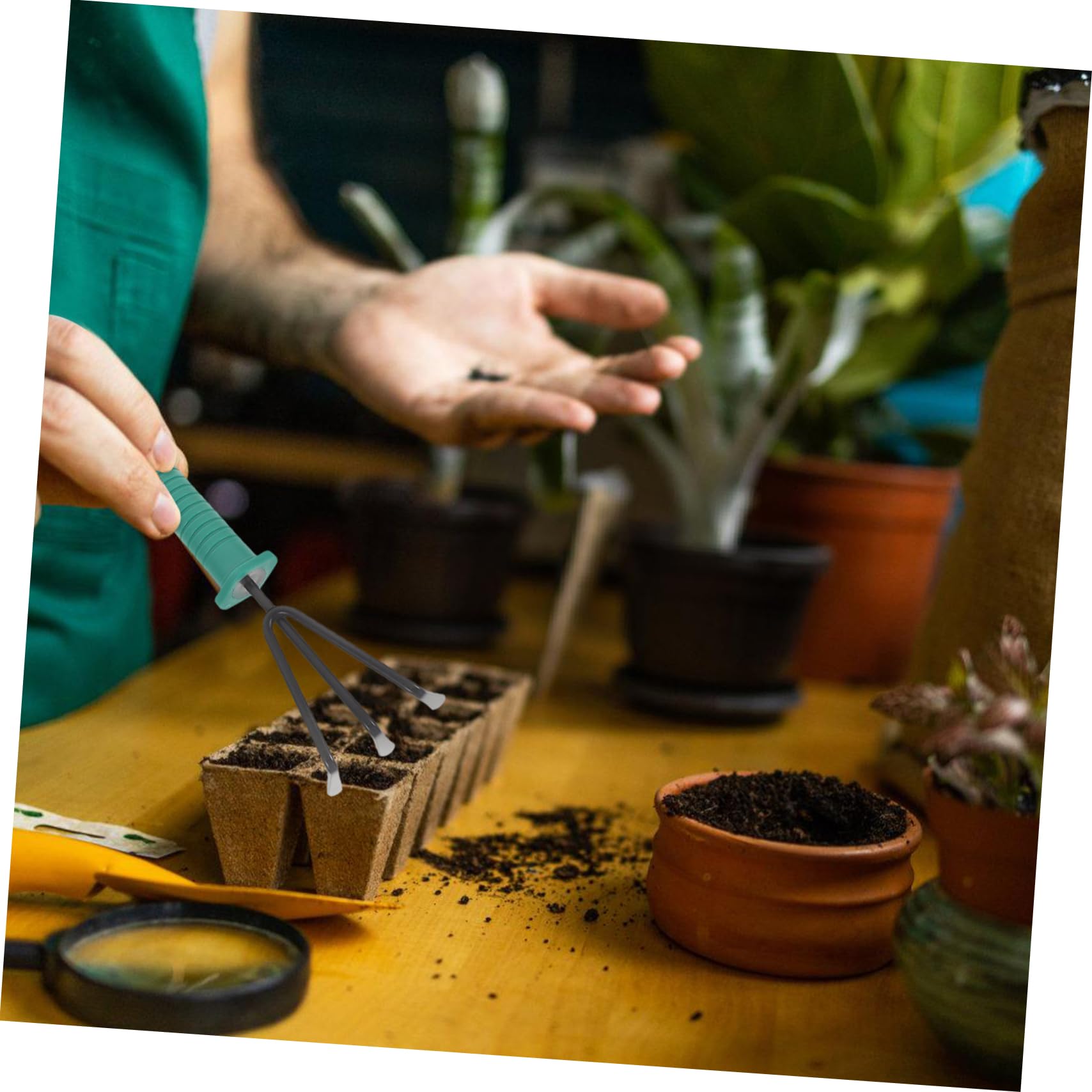 Yardwe Set de Herramientas de Jardinería Palas para Plantar con Funda Ligera y Portátil para Huerto y Cultivo Exterior