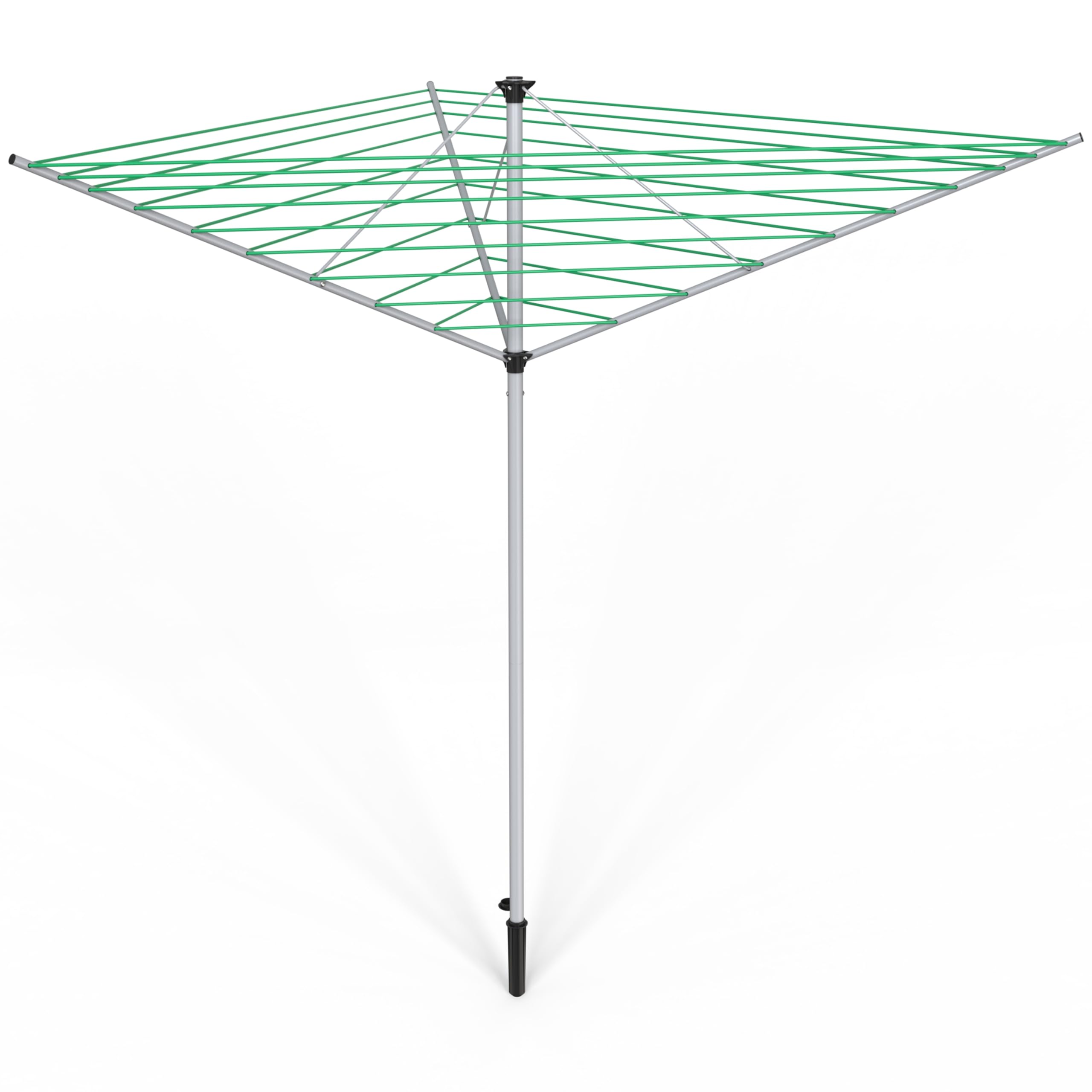 3 Arm Rotary Washing Lines Outdoor, 30m PVC Coated Washing Lines Folding Rotary Airer Rotating Clothes Airer Dryer with Free Ground Spik,Green