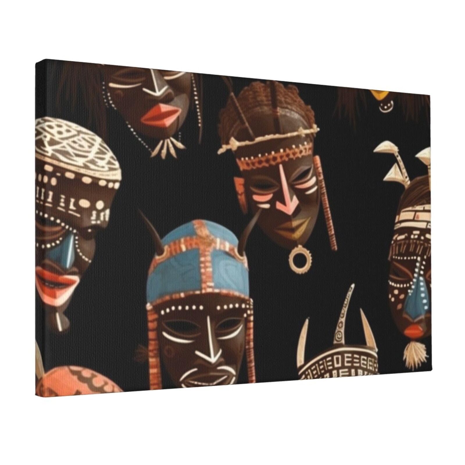 KLOPH African Ritual Ethnic Tribal Canvas Wall Art for Living Room 12"x18" Modern Artwork Painting for Bathroom Hanging Canvas Prints Aesthetic Wallart for Bedroom Kitchen Office Wall Decor