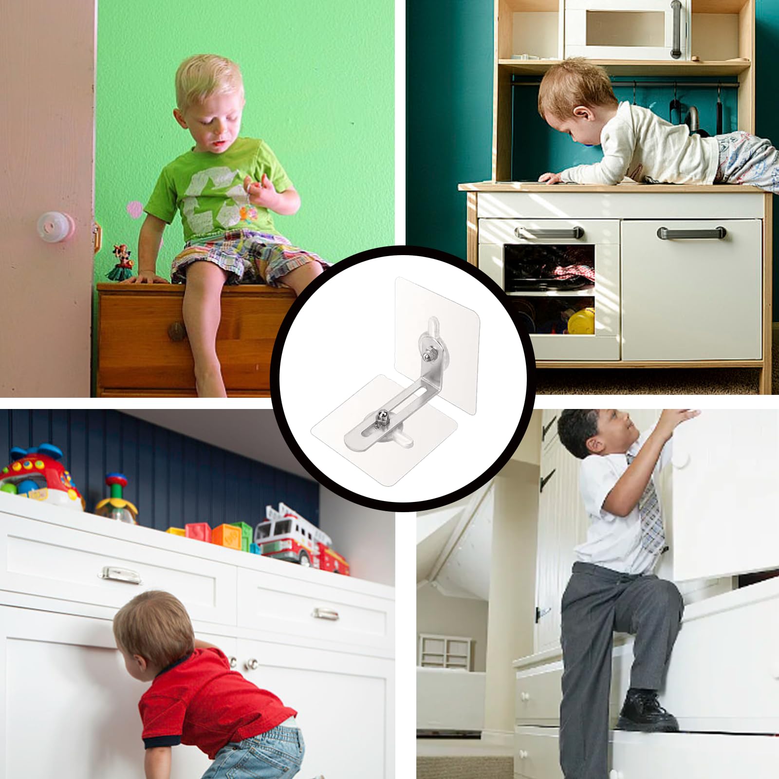 Anclajes de pared para muebles a prueba de bebés, 12 anclajes de pared para muebles a prueba de bebés, anclajes de pared adhesivos para muebles, anclajes de pared sin taladro, anclajes de muebles sin