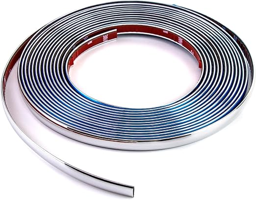 QWORK Automotive Chrome Trim Molding, 1/2 inch Wide 26FT DIY Moulding Trim Strip Line Decoration for Car/Truck Door Window Side Scratchproof