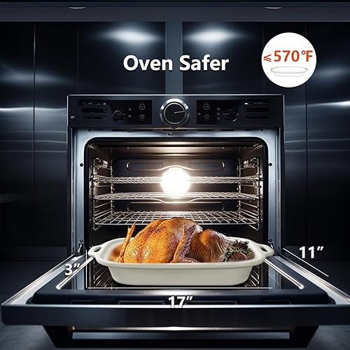 Miniatura 5 de Cacerola de 4 cuartos de galón programable con plato de cerámica para hornear, pequeño electrodoméstico de cocina perfecto para cenas familiares,