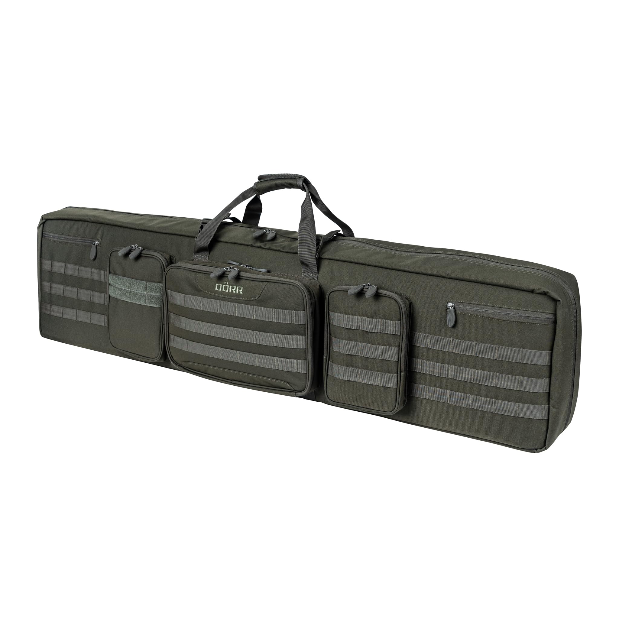 DÖRR Gewehrtasche ProTac für eine oder Zwei Langwaffen, Olivgrün & Schwarz | Innemaße Single-Tasche 108x27x6 cm, Doppel-Tasche 129x30x12 cm, für Jagd, Schießsport, Airsoft, Luftgewehr, Waffenfutteral