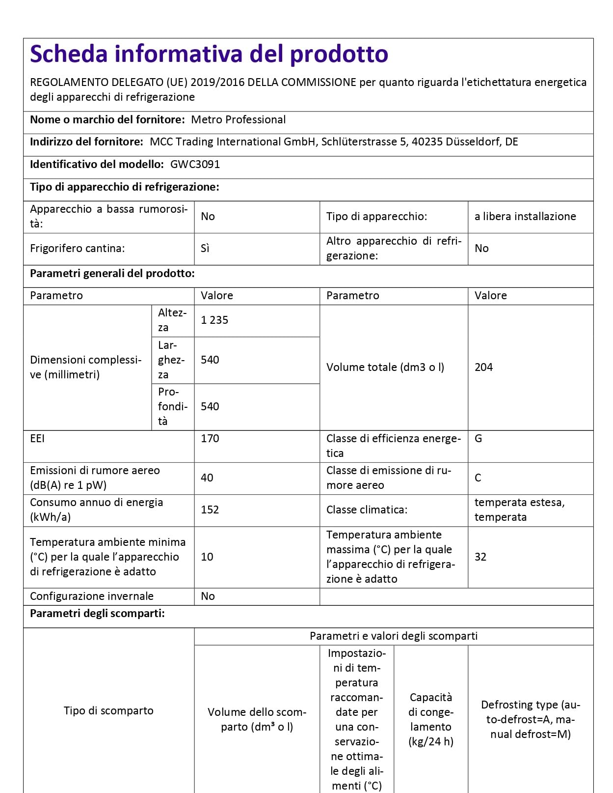 METRO Professional Cantinetta Vino Refrigerata GWC3091 | Acciaio Inox, Doppia Zona di Temperatura, 54 x 54 x 123.5 cm, 5 Ripiani in Legno, Termostato Touch e Luci a LED, da 5 a 22 °C (91 Bottiglie)