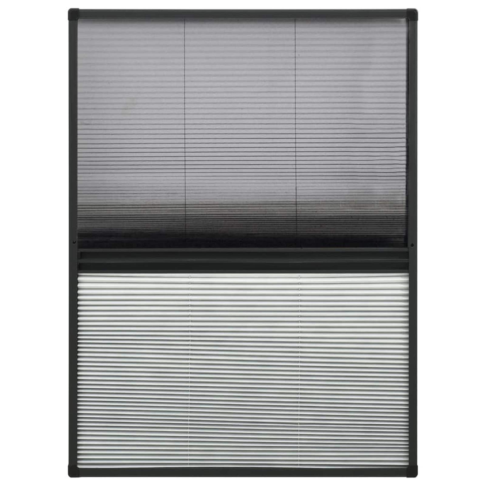 Festnight Zanzariera Plissettata, Zanzariera a Rullo, Zanzariera Finestra, con Tendina, in Alluminio 80x120 cm Antracite