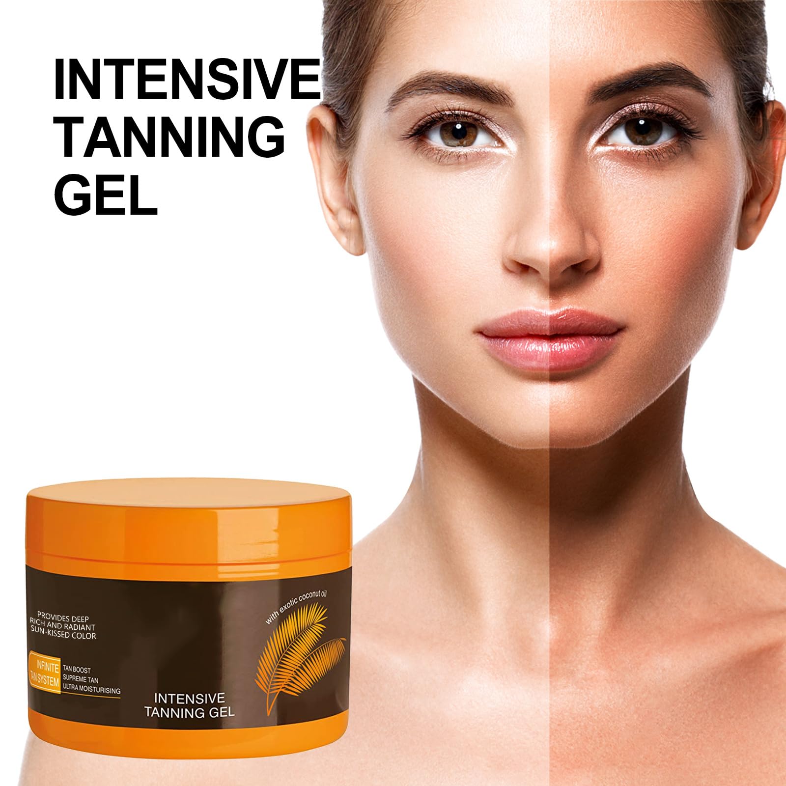 Gel abbronzante intensivo con olio di carota e cocco – Gel potenziatore dell'abbronzatura di lusso – Gel abbronzante naturale per prendere il sole all'aperto, formula resistente per (8 bottiglie)
