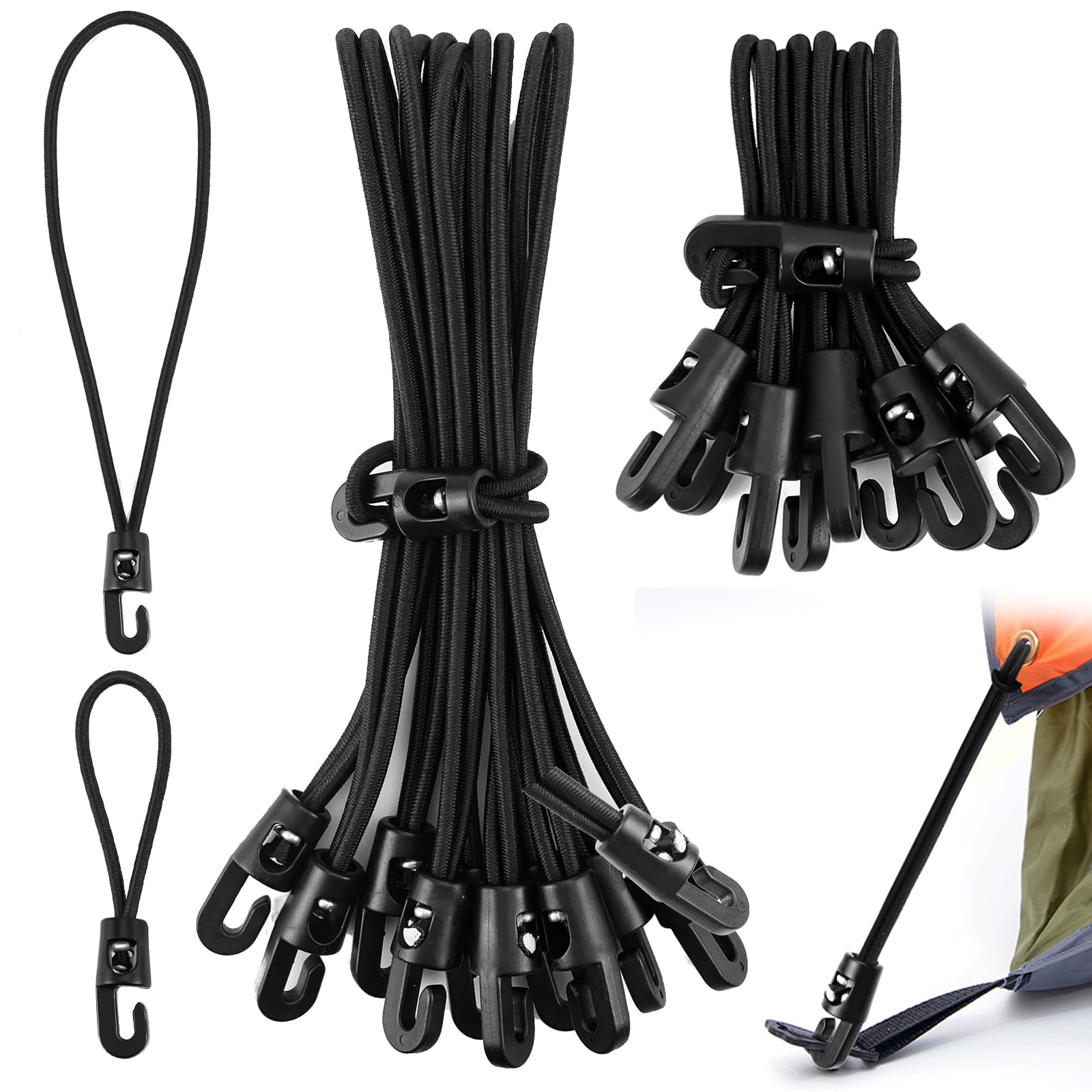 Spanngummi Mit Haken 10 cm 20 cm Expander mit Haken Planenspanner Gummispanner mit Haken Spannhaken (20 Stück)