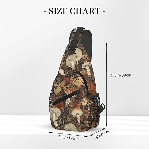 Miniatura 3 de Mochila cruzada con hongo botánico, bolsa cruzada casual, bolsas de pecho para viajes, senderismo, mochila de hombro para mujeres y hombres
