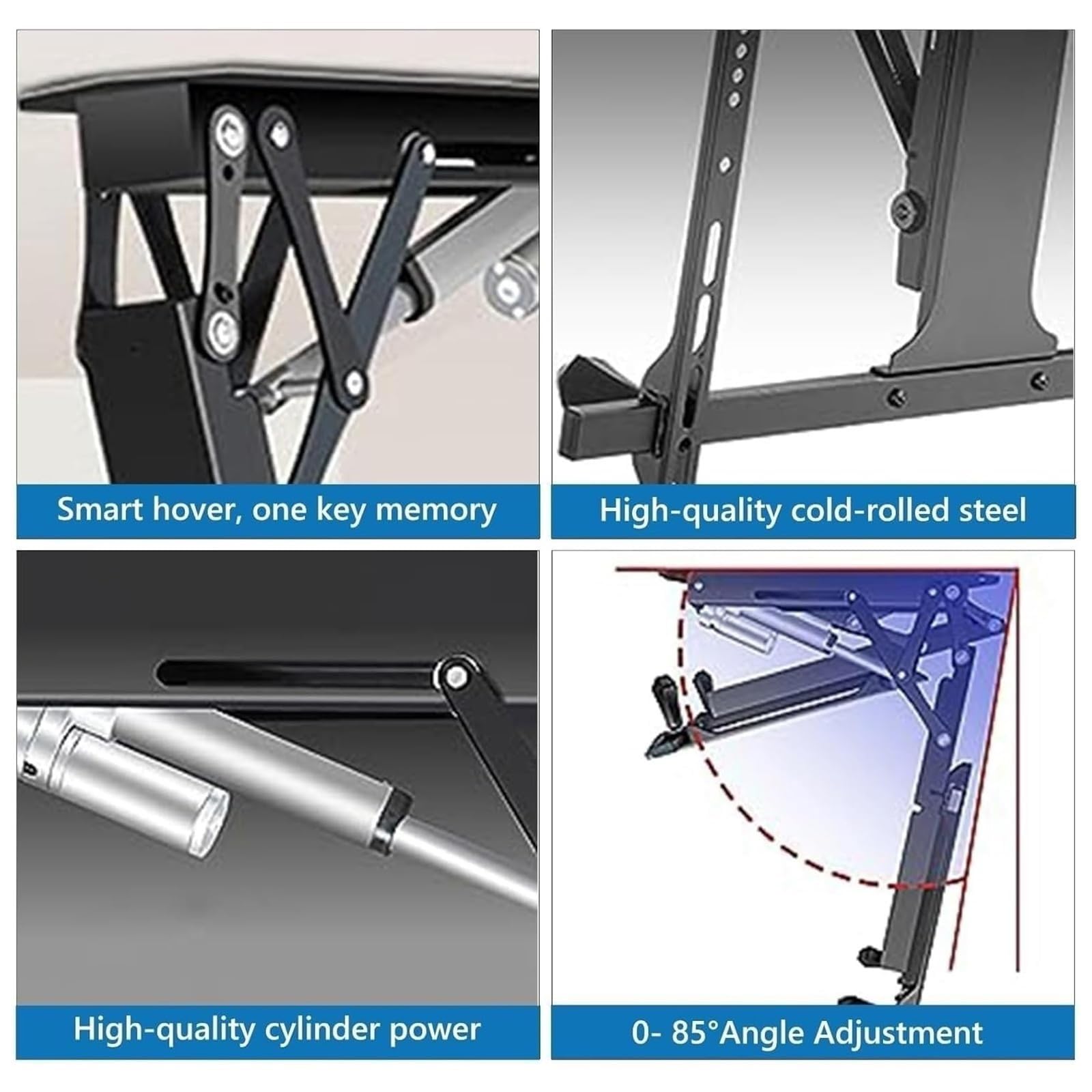 Supporto TV - Soffitto motorizzato - Supporto TV a Parete motorizzato a soffitto, Ribaltabile da 0 a 85°, Sollevatore TV a Scomparsa, Supporto TV a soffitto motorizzato